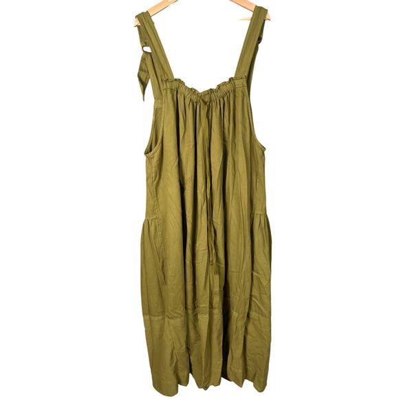 Free People Machu Barrel Midi Dress Overall Like NWT Moss XL - Picture 2 of 6
